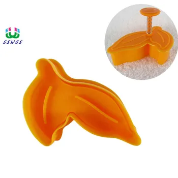 Yaprak Desen Çerez Kesiciler Plastik 3D Preslenebilir Bisküvi Kalıpları kurabiye damgası Kek Dekorasyon Pasta mutfak Bakeware Araçları