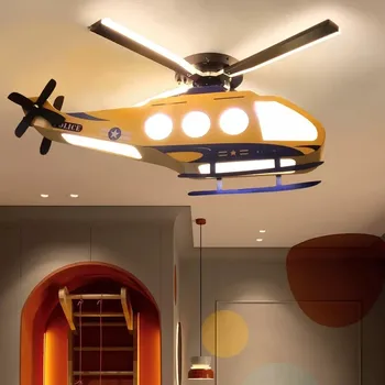 Yaratıcı çocuk odası helikopter ışık modern basit çocuğun yatak odası tavan lambası karikatür odası ışık dekorasyonu uçak ışık