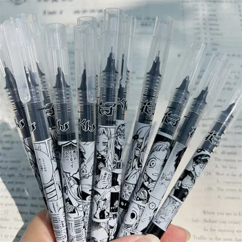 Yatnıee 6 adet Kawaii Siyah Beyaz Kalemler Kırtasiye Malzemeleri Ofis Aksesuarları Estetik Kırtasiye Kalemler Yazma Kawaii Şeyler
