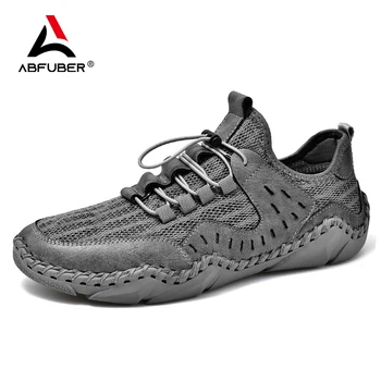 Yeni 2023 Yaz erkek ayakkabısı nefes alan günlük deri ayakkabı Rahat Erkek Spor Ayakkabı Moda Yürüyüş Daireler Sıcak Satış Ayakkabı