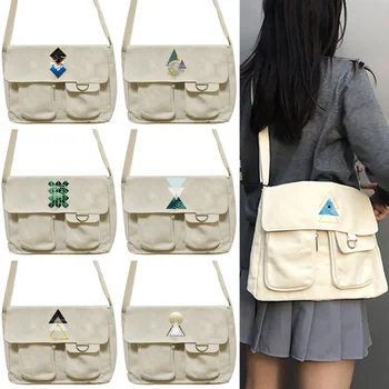Yeni Japon Harajuku Kadınlar için Crossbody Çanta Lise Kızlar askılı çanta Patchwork Çanta Okul Omuz Kitap Çantası Şekli