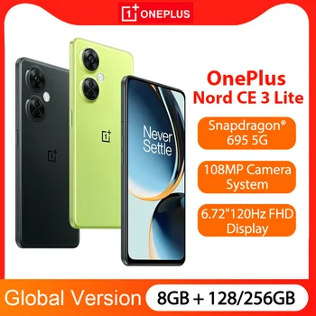 Yeni OnePlus Nord CE 3 Lite 5G Küresel Sürüm Smartphone 108MP Kamera 67W SUPERVOOC 5000mAh Pil Snapdragon 695 Cep Telefonu