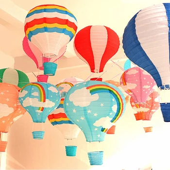 Yeniden kullanılabilir Zanaat DIY Asılı Sıcak Hava Balonu Kağıt Fenerler Hava Balonu Fener Düğün Doğum Günü Yıldönümü yılbaşı dekoru