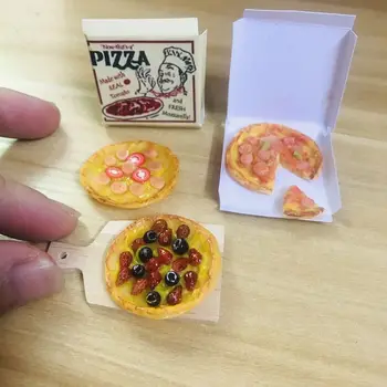 YENİ 1 Takım 1/6 Ölçekli Dollhouse Minyatür Pizza Mini Meyve Pastırma Pizza Ekmek Bebek Evi Mutfak Oyun Oyuncak Aksesuarları