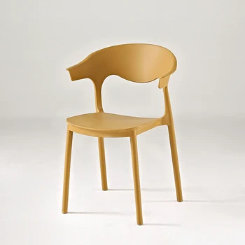 Yerden Tasarruf Sağlayan Beyaz yemek sandalyeleri İskandinav Minimalist Tasarımcı Şezlong Plastik Yatak Odası Tuvalet Masası Cadeira Ev Mobilyaları