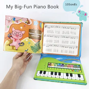 Çocuklar Piyano Kitap Eğitici müzikli oyuncak 3 Yaşında Hediyeler bebek oyuncakları Piyano Klavyeler Kitap 10 Aletleri Ton Hediye