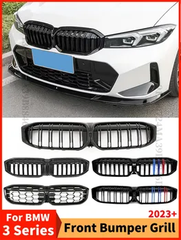 Ön Böbrek Çift Çıta Elmas İzgara İzgara Merkezi İzgara Mesh Tuning Parçası BMW 3 Serisi İçin G20 G21 LCI 2023 330i 320d M340i