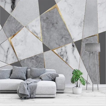 Özelleştirilmiş büyük duvar kağıdı 3D modern minimalist soyut geometri mermer kanepe arka plan duvar oturma odası otel duvar kağıdı duvar