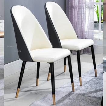 Özelleştirilmiş nordic ışık lüks yemek sandalyesi Postmodern Ev yemek odası Müzakere sandalye deri sırtlı sandalye dinlenme mobilyası