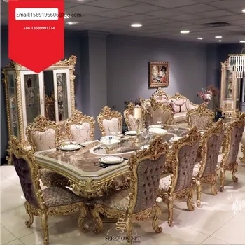 Özelleştirme Fransız Saray katı ahşap Yemek masaları ve Sandalyeler Orijinal Oyma Çiçek Sanat Avrupa Lüks Restoran Mobilyaları