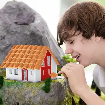 200 Adet Kiremit Yapı Seti Minyatür Fayans Mini Dollhouse Zona Sahte Kiremit Peyzaj Mutfak Bahçe Aksesuarları