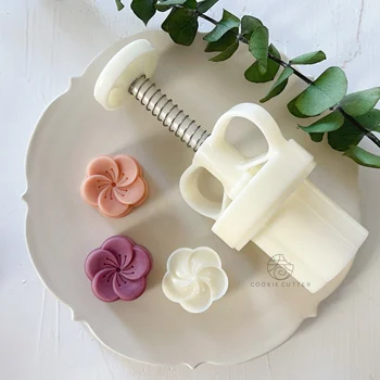 20g Mini Şeftali Çiçeği Mooncake Kalıp Çiçek Şekli Kek Kalıbı Fasulye Ezmesi Kek Wagashi Pişirme Araçları ABS Plastik Mutfak