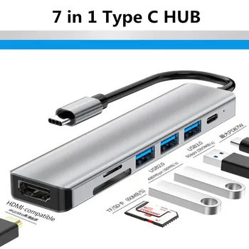 C tipi 4K HDMI Uyumlu USB C 3.0 2.0 Dock SD TF Kart Okuyucu Adaptörü İçin MacBook Samsung S21 S22 Dex Xiaomi 10 HDTV