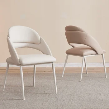 Italyan Basit Modern yemek sandalyeleri Lüks Tasarımcı Krem Tarzı Dresser Sandalye Yatak Odası Sillas De Comedor Ev Mobilyaları WK50CY