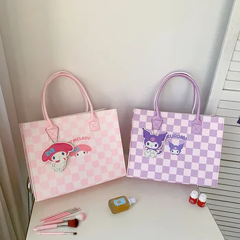 Kawaii Sanrio Anime Tote Çanta Sevimli Cinnamoroll Hello Kitty Kuromi Benim Melodi Karikatür Çanta Keçe Çanta Özgünlük Çocuk Hediyeler