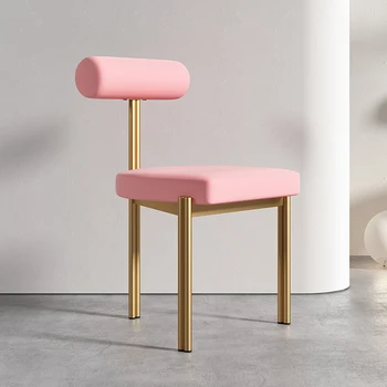 Rahat İskandinav yemek sandalyeleri Altın Metal Bacaklar Modern Minimalist Yatak Odası Şezlong Tasarımcı Bahçe Cadeira Ev Mobilyaları