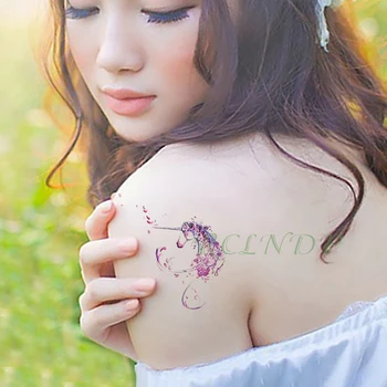 Su geçirmez Geçici Dövme Etiket unicorn Sahte Dövme Flaş Dövme Tatouage Bilek Ayak El Kol Kız Kadın Erkek