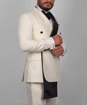 Yeni Moda Erkek Takım Elbise Özel 2 Adet Blazer Pantolon Bir Düğme Doruğa Yaka Moda İnce İş Düğün Artı Boyutu Özel
