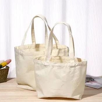 Yeniden kullanılabilir pamuklu alışveriş çantaları Eko Katlanabilir omuzdan askili çanta büyük çanta Kumaş Kanvas Tote Çanta Market Alışveriş Çantaları Katlanabilir