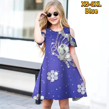 2023 Klasik Baskı Tasarım Casual Pick Şık askı elbise Yaz Moda Kısa Kollu kızın evaze elbise Casual Midi Elbise
