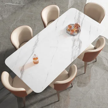 Canlı Kenar Döşeme Masa Kayrak Masaüstü Yemek Masası Benzersiz Kaya yemek odası mobilyası Paslanmaz Çelik Gül Altın Tabak Masa