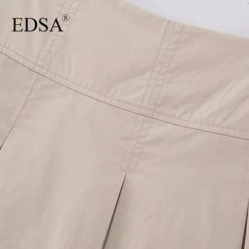 EDSA Kadınlar Zarif Kutu Plise Skort Rahat Kadın Yüksek Bel Şort Etekler Görünmez Zip Streetwear
