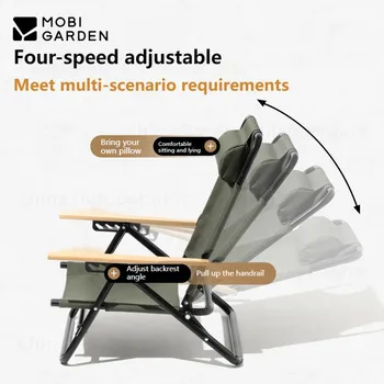 MOBI BAHÇE Kamp Ayarlanabilir Düşük Sandalye Taşınabilir Alüminyum Alaşım Boş Sandalye Yastık İle Tek Açık Piknik ofis koltuğu