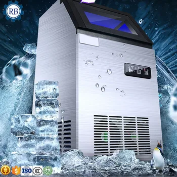 Yeni 45 Adet 68KG Günlük Çıkış buz yapım makinesi Buz blok yapma Makinesi / İngilizce Panel Buz Küpü Makinesi Yapma Makinesi İçin Bar / Ev