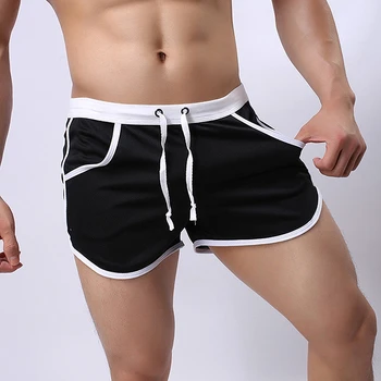 Yeni Marka Giyim erkek Rahat Şort Ev Erkek Şort Cep G-Dizeleri Jocks Sapanlar İç Sandıklar plaj şortu Hızlı kuru