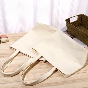 Yeniden kullanılabilir pamuklu alışveriş çantaları Eko Katlanabilir omuzdan askili çanta büyük çanta Kumaş Kanvas Tote Çanta Market Alışveriş Çantaları Katlanabilir