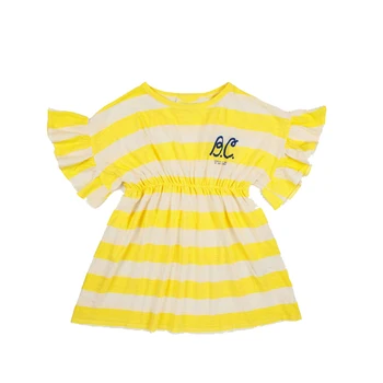 Çocuklar Elbiseler 2023 Yeni Yaz BC Marka Kızlar Sevimli Baskı Kısa Kollu Prenses Elbise Bebek Çocuk Moda Dış Giyim