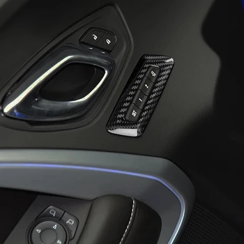 Gerçek Sert Karbon Fiber Chevrolet Camaro 2016-2023 İçin Araba Kapı Ön Koltuk Düğmesi Çerçeve İç Parçaları Trim