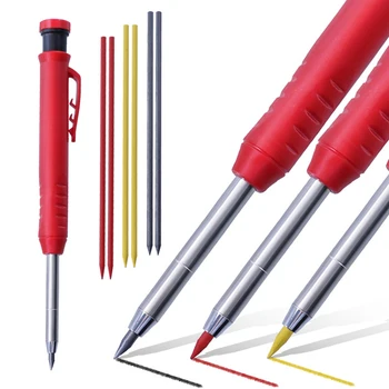 Mekanik Derin Delik Kalem Marangoz 6 Dolum Hattı Yazı işaretleyici kalem Dahili Kalemtıraş Mimar Kalem