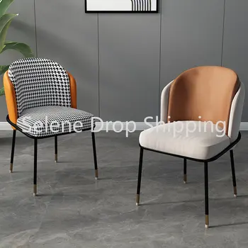 Rahatlatıcı Ofis Bilgisayar yemek sandalyeleri Oturma Odası Ergonomik Tasarımcı yemek sandalyeleri İskandinav Yastık Sandalye Ev Mobilyaları