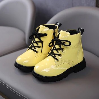 Yeni Sonbahar Kış Çocuk Ayakkabıları PU Deri su geçirmez botlar Çocuklar Kar Botları Marka Kız Erkek Moda Çizmeler Moda Ayakkabı