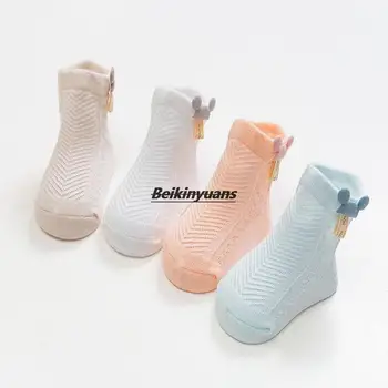 4 çift Bebek çorap bahar ve yaz ince nefes örgü çorap kız yürümeye başlayan bebek çorap pamuk örgü sokken