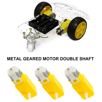 Dişli Motor Çift Şaft 3-6V TT Motor için Akıllı Araba Robot 6'lı Paket (I Şekli)