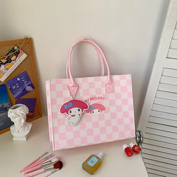 Kawaii Sanrio Anime Tote Çanta Sevimli Cinnamoroll Hello Kitty Kuromi Benim Melodi Karikatür Çanta Keçe Çanta Özgünlük Çocuk Hediyeler
