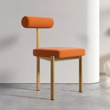 Rahat İskandinav yemek sandalyeleri Altın Metal Bacaklar Modern Minimalist Yatak Odası Şezlong Tasarımcı Bahçe Cadeira Ev Mobilyaları
