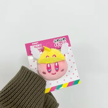 Yeni Anime Pembe Kirby peluş oyuncaklar Kawaii Broş Karikatür Peluş Yumuşak Doldurulmuş Bebek Dekoratif Giyim Çantası Çocuk Kız Erkek Hediye