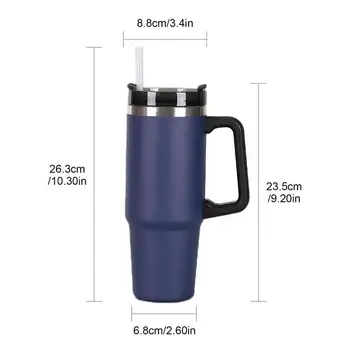 30 oz Macera Söndürücü Bardak Paslanmaz Çelik Termos Vakum Bardak Kolu Ve Saman İle Seyahat Su Şişesi BPA Ücretsiz Büyük Kupa
